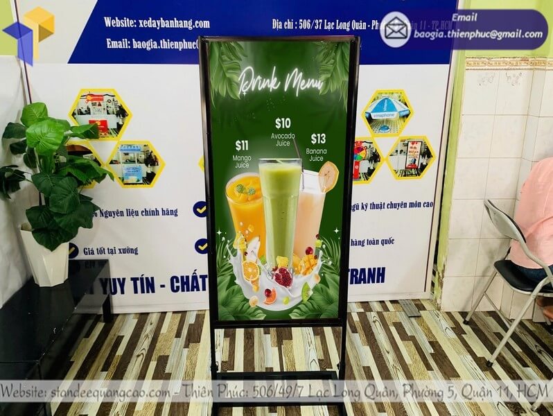bảng báo giá bảng hiệu đứng 2 mặt HCM tại Ninh Thuận