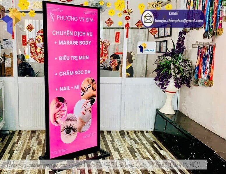 bảng báo giá standee đứng quảng cáo 2 mặt tại Hà Nội