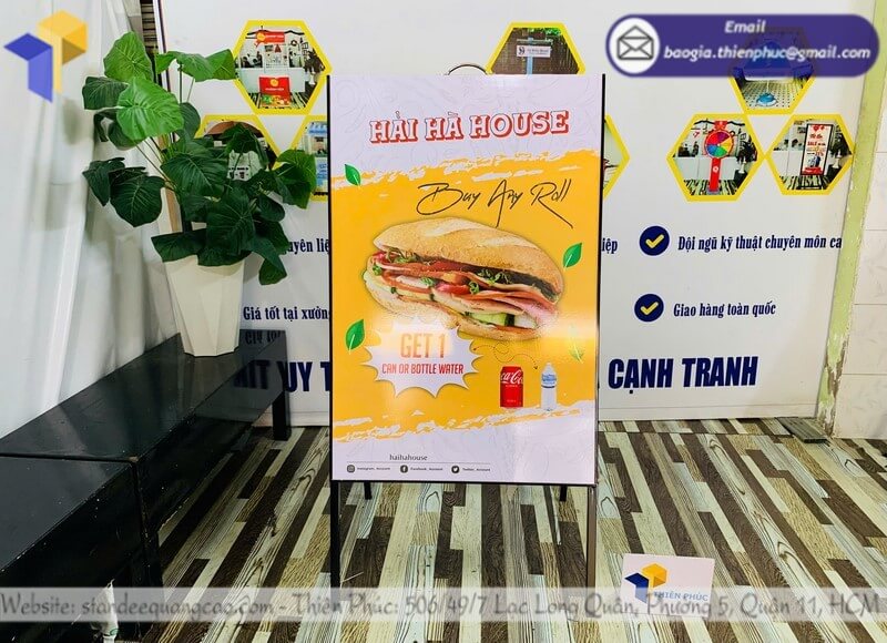 Bảng dựng chữ A 2 mặt lấy liền tại xưởng sản xuất uy tín