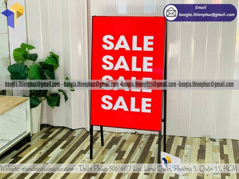 Bảng hiệu khung sắt A dựng ngoài trời chịu gió đóng gói cẩn thận sản xuất nhanh