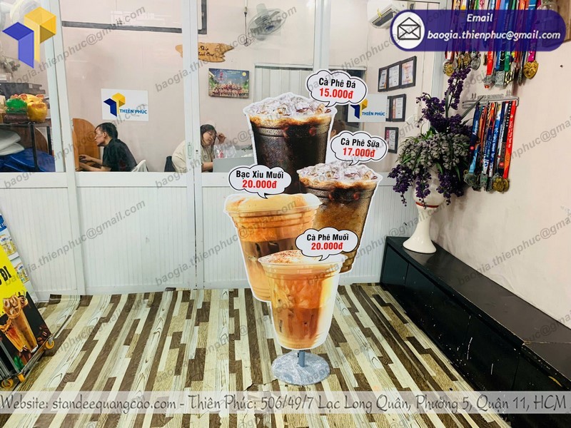 bảng hiệu mô hình ly cafe