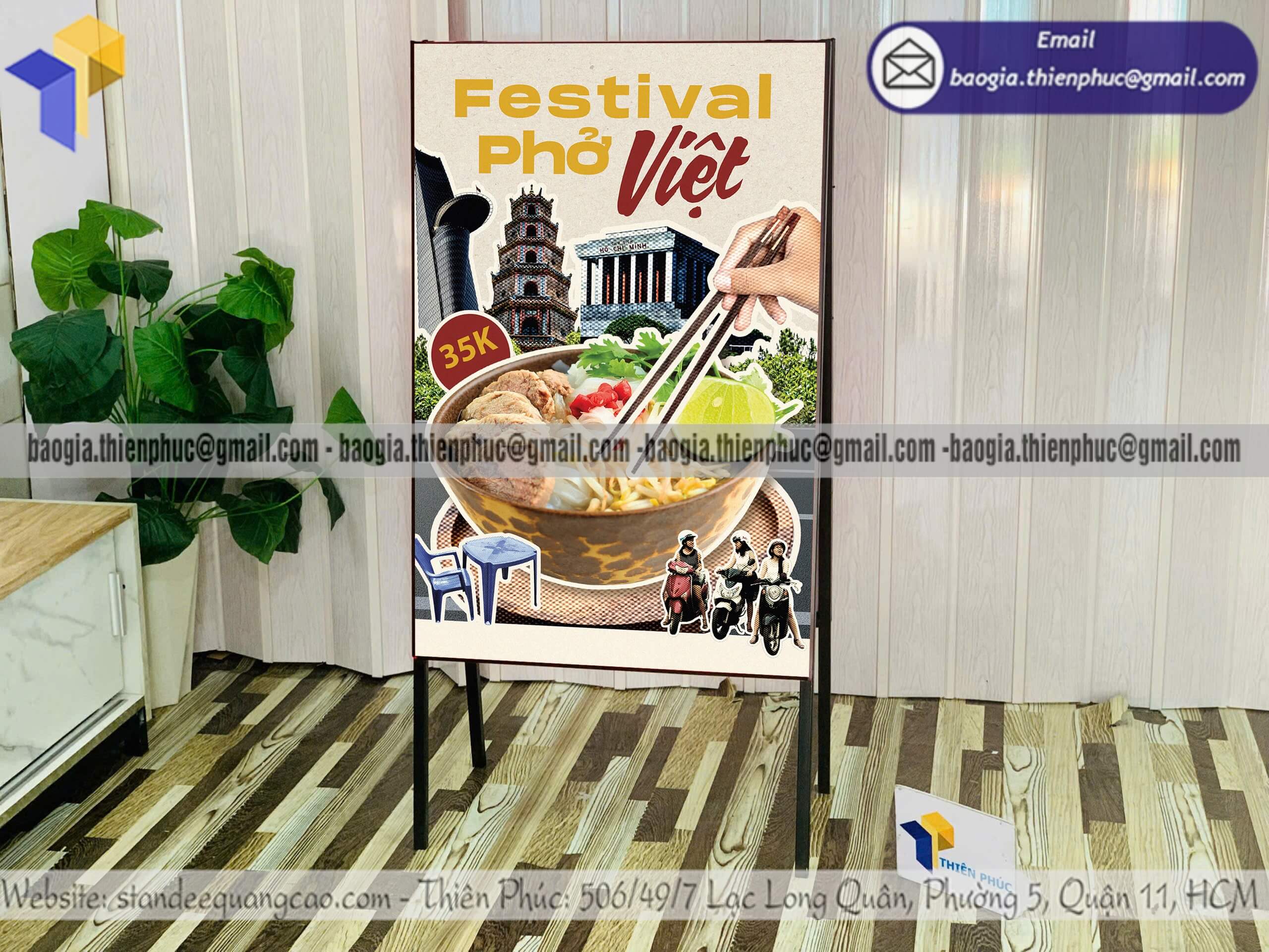 Bảng hiệu sắt chữ A đặt ngoài trời in logo hai mặt Bảng hiệu sắt chữ A đặt ngoài trời in logo hai mặt