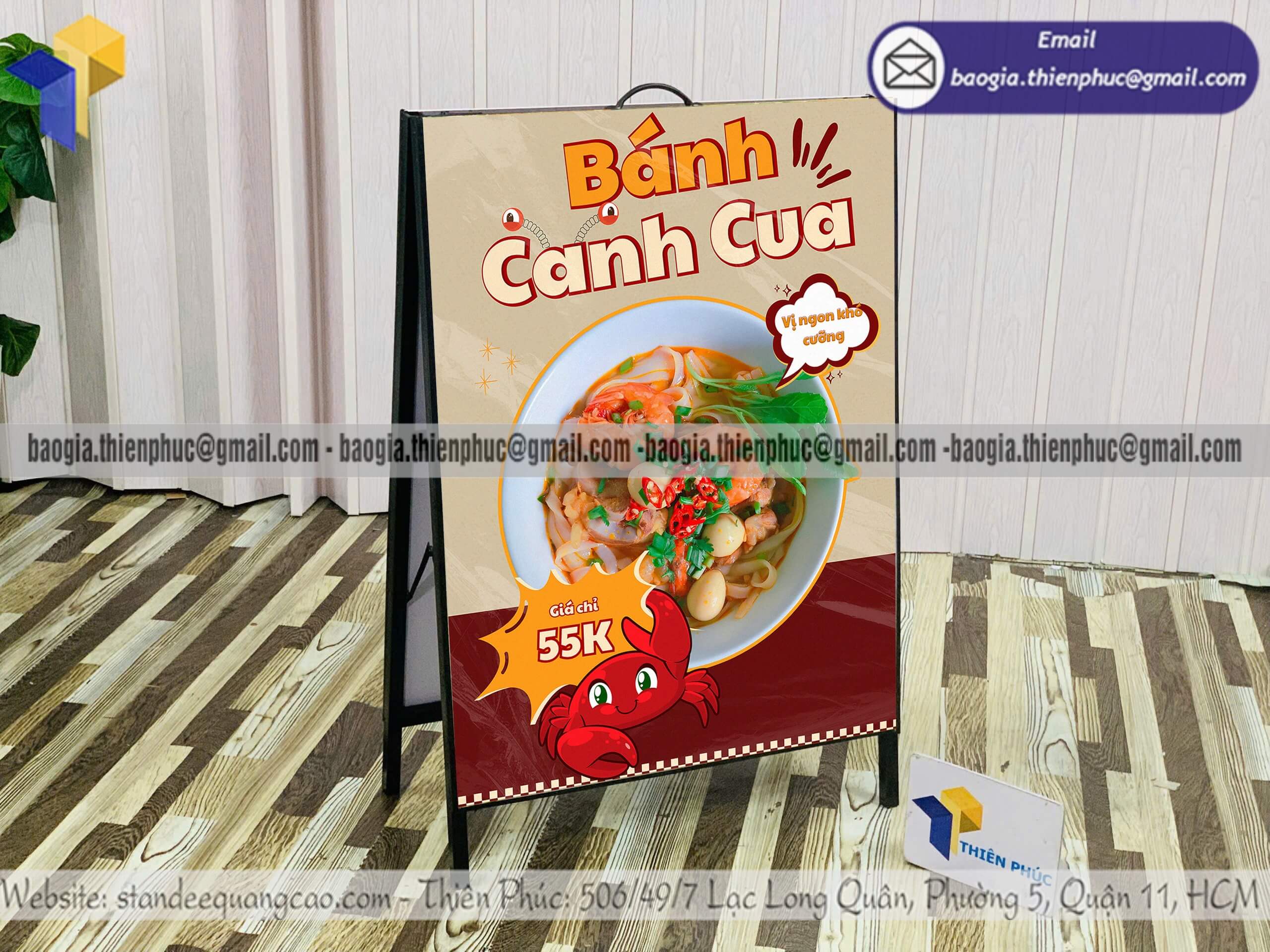 Bảng quảng cáo A chân sắt lắp poster 2 mặt vỉa hè event lướt qua phải ngó