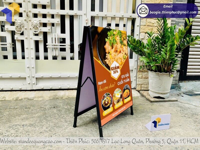 Bảng quảng cáo chữ A gấp gọn 2 mặt cầm tay