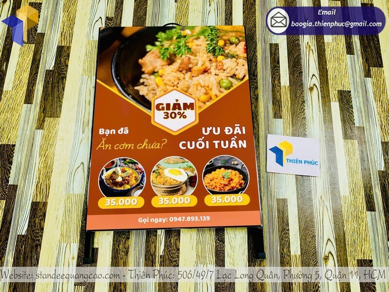 Bảng quảng cáo chữ A gấp gọn dùng cho quán ăn, quán cafe