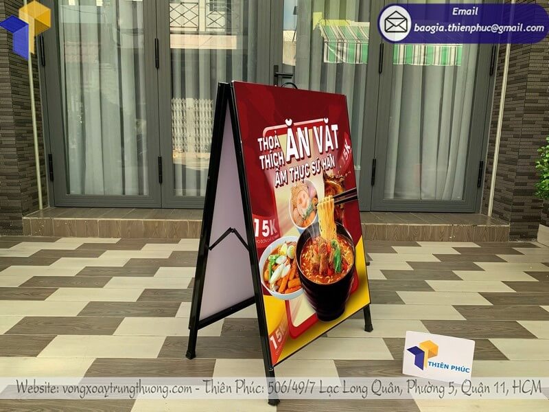 Bảng standee chữ A 2 mặt cho cửa hàng trong nhà và ngoài trời