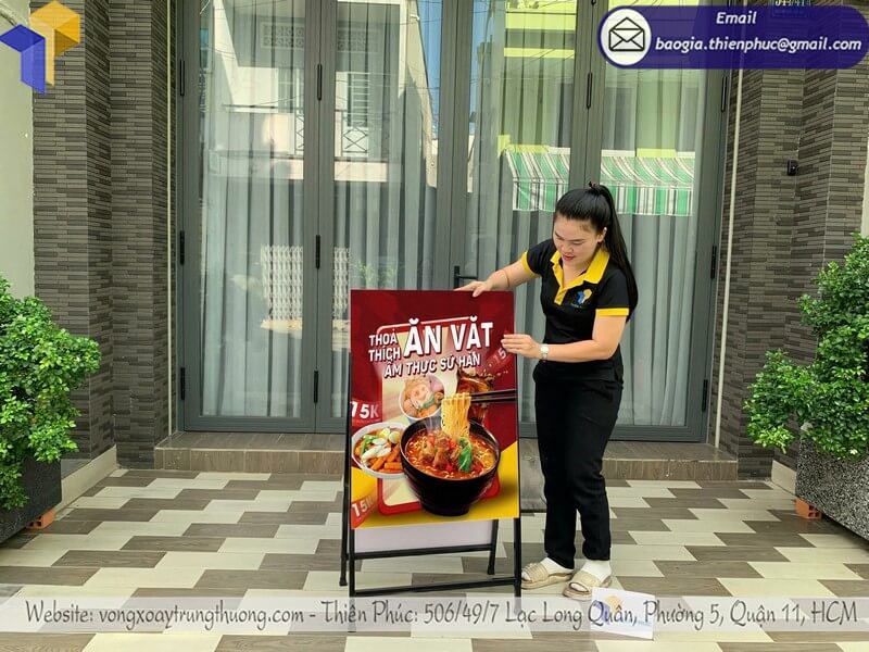 Bảng standee chữ A 2 mặt cho cửa hàng