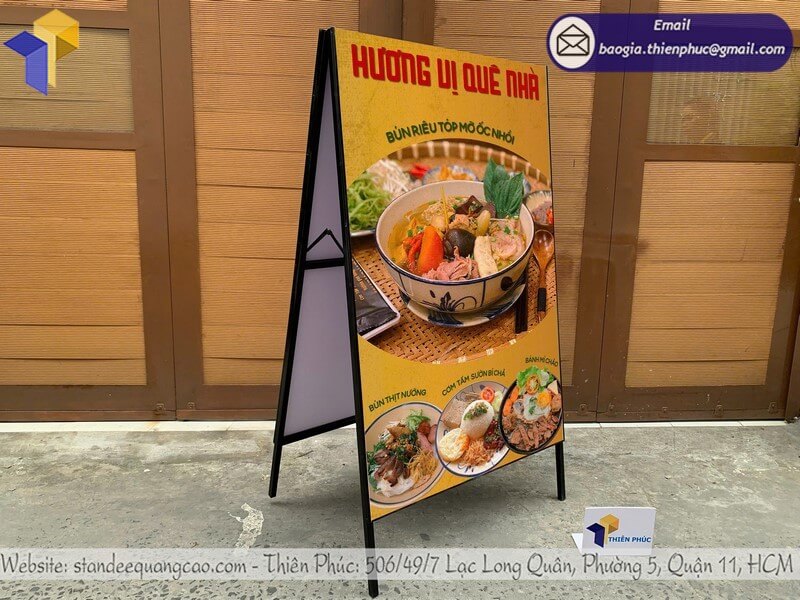 Bảng Standee gấp chữ A 2 mặt gọn nhẹ, quảng cáo hiệu quả