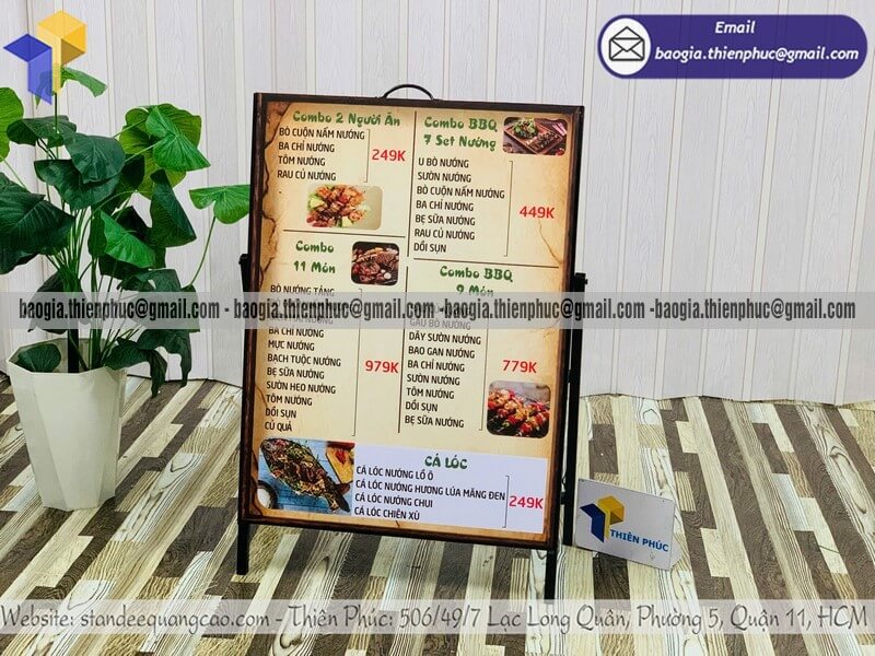 Bảng standee khung sắt quảng cáo di động in 1 mặt Bảng standee khung sắt quảng cáo di động in 1 mặt