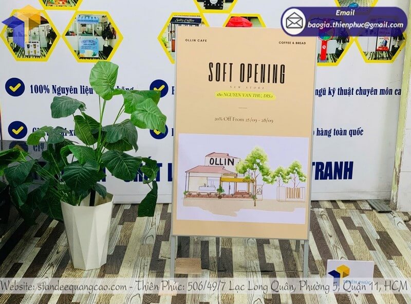 Bảng standee quảng cáo chữ A ngoài trời chịu mưa nắng