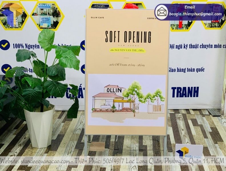 Bảng standee quảng cáo chữ A ngoài trời