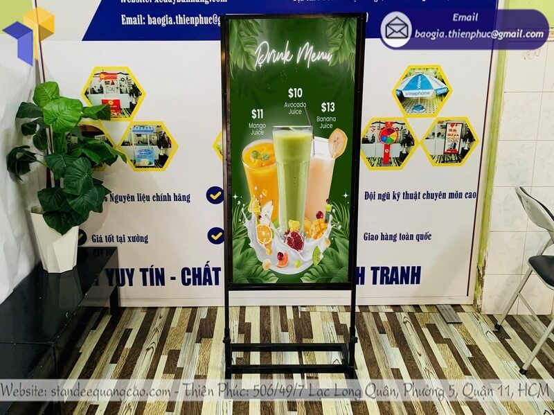 báo giá bảng hiệu đứng 2 mặt HCM