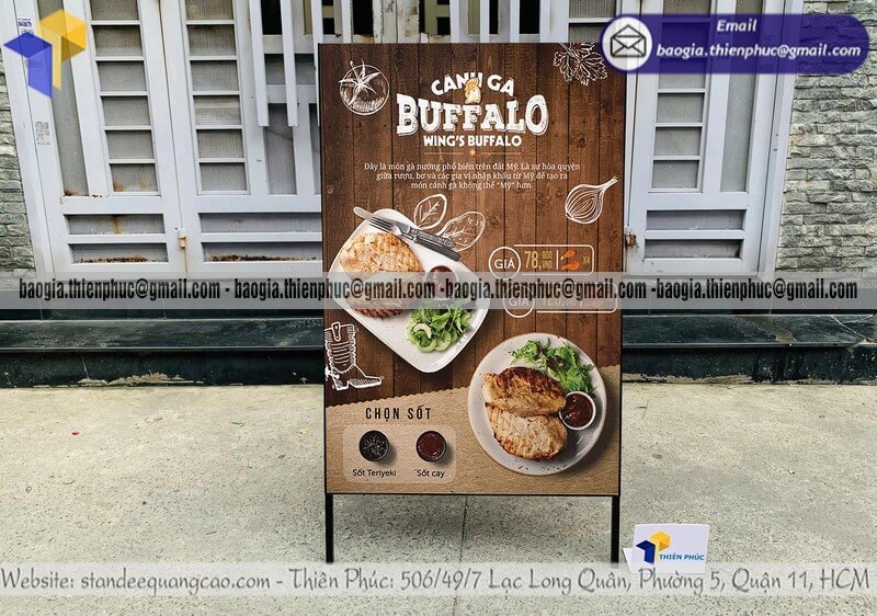 Báo giá bảng standee A chân sắt quảng cáo đặt vỉa hè