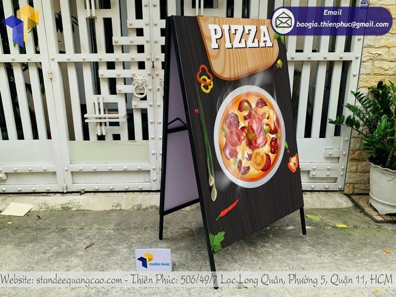 Báo giá bảng standee chữ A in logo quảng cáo hiệu quả,  đơn giản