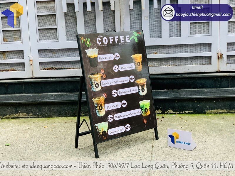 Báo giá bảng standee in 1 mặt cho cửa hàng thiết kế hút khách