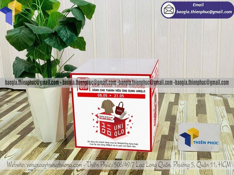 Báo giá hộp rút thăm mica may mắn cho khai trương Báo giá hộp rút thăm mica may mắn cho khai trương