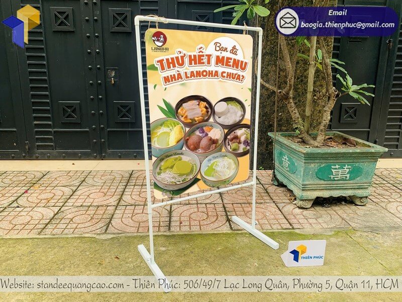 Báo giá khung treo banner quảng cáo 2 mặt dễ di chuyển