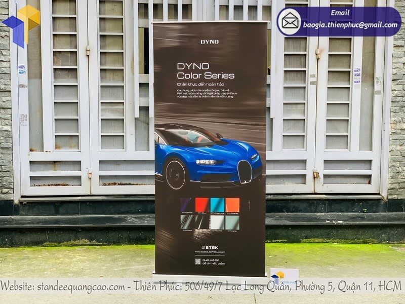 Báo giá mẫu standee dựng cuộn nhôm in logo giá rẻ Báo giá mẫu standee dựng cuộn nhôm in logo giá rẻ