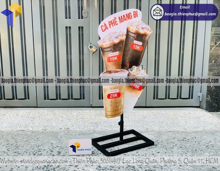 Báo giá mô hình ly cafe 3D trưng bày trước quán cafe mô hình quảng cáo trước cửa hàng