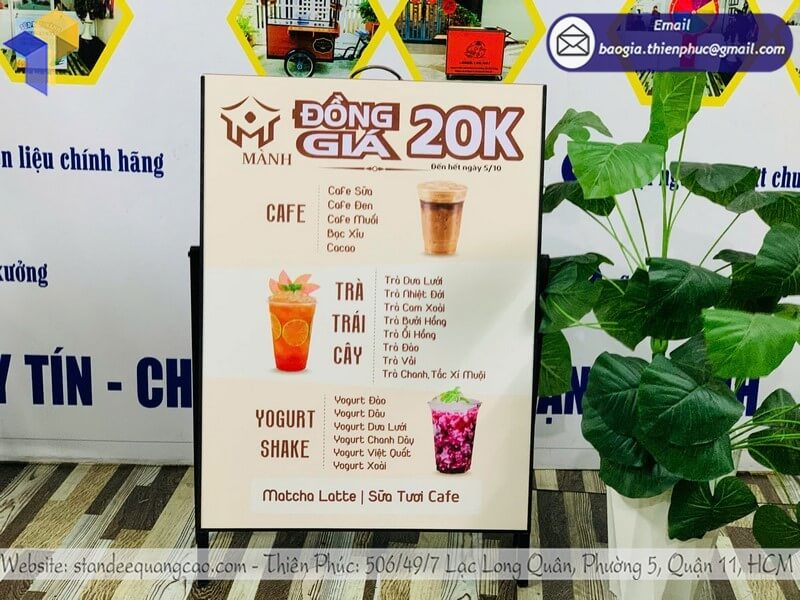 Báo giá in standee 1 mặt xếp gọn