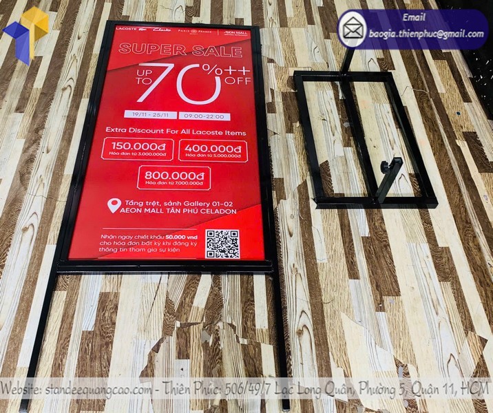 báo giá standee 2 mặt quận 3 TPHCM