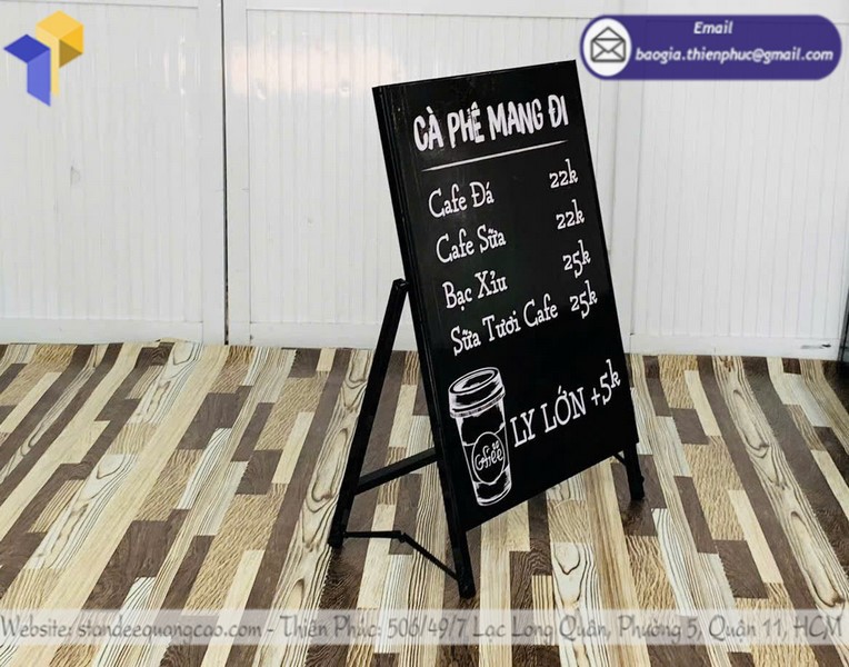 báo giá standee chân xếp giá rẻ TPHCM