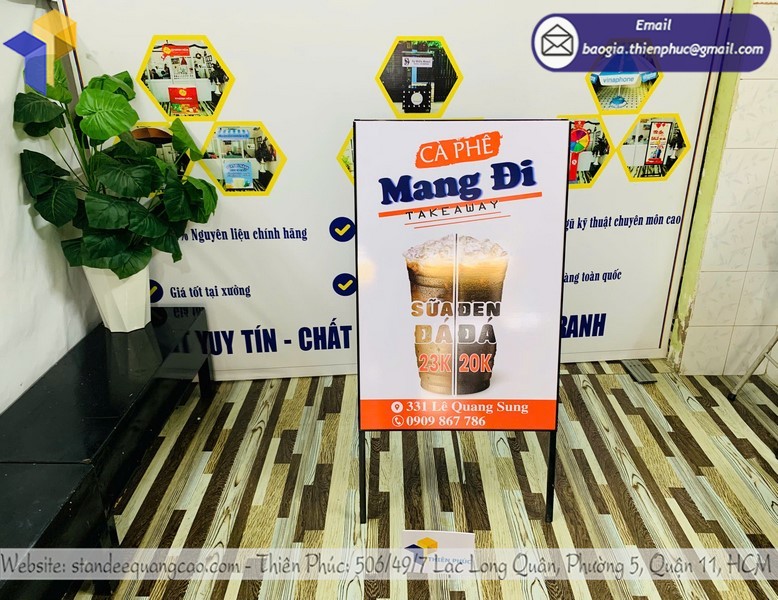 báo giá standee chữ A 2 mặt giá rẻ tphcm
