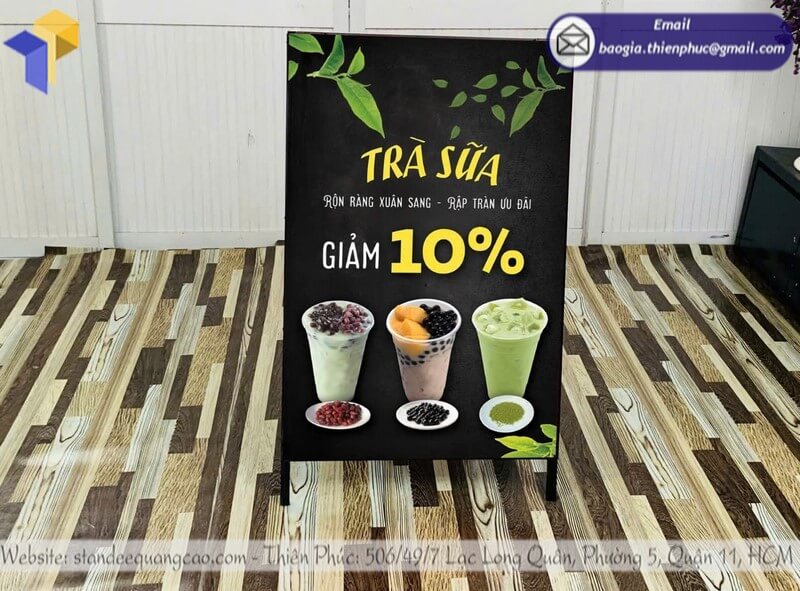 báo giá standee khung sắt chữ A HCM