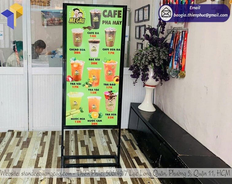 báo giá bảng quảng cáo đứng cafe 2025