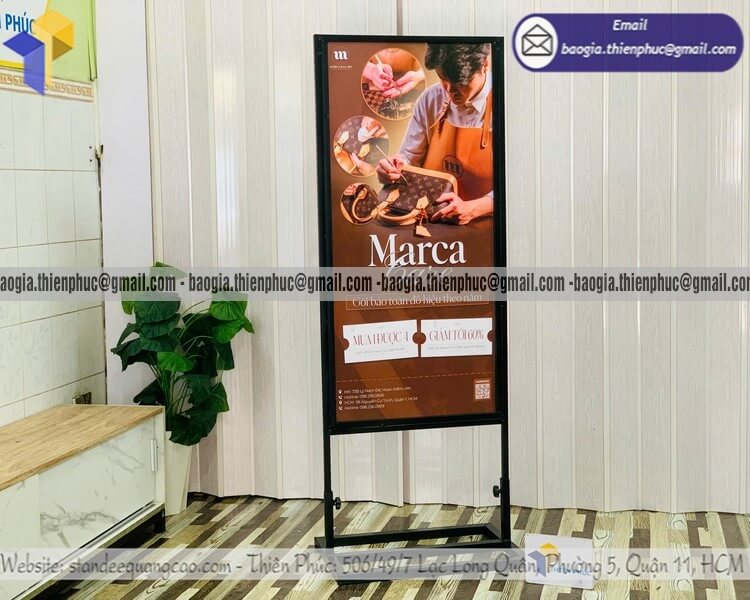 Biển hiệu đứng in hai mặt ngoài trời bằng khung sắt giá từ 800k đến 1500k bán ở TPHCM Hà Nội