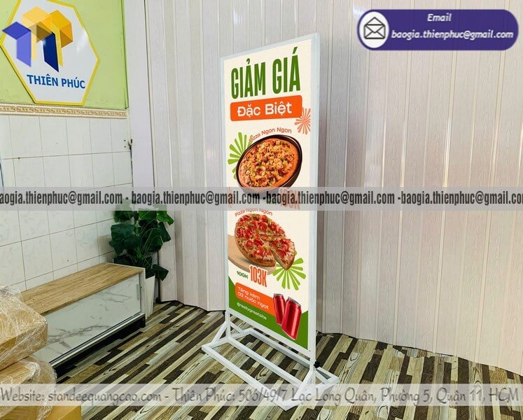 Biển hiệu khung sắt di động bán hàng ngoài phố cho shop quán ăn stresst sale
