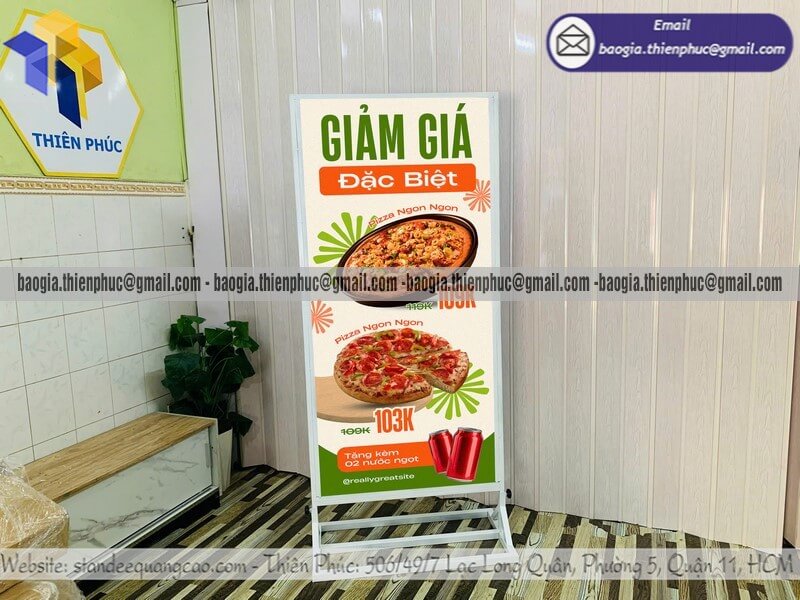 Biển hiệu khung sắt di động bán hàng ngoài phố đẹp bền chắc chống gỉ sét ngoài trời