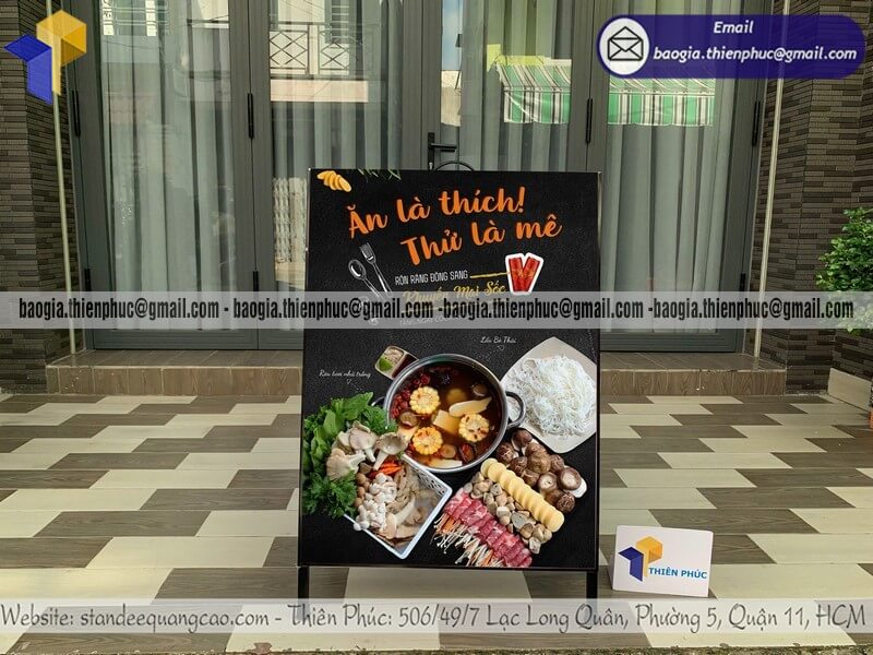 Biển quảng cáo chữ A chịu gió khung sắt in hai mặt Biển quảng cáo chữ A chịu gió khung sắt in hai mặt