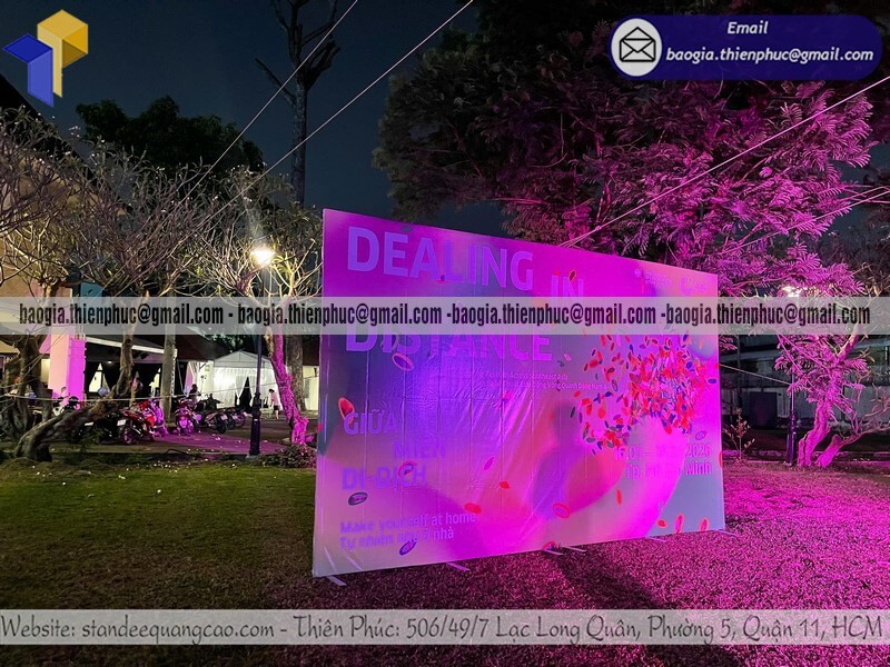 Đặt làm backdrop cỡ lớn ngoài trời cho sự kiện giá rẻ nhận làm cho dễ khởi công khánh thành