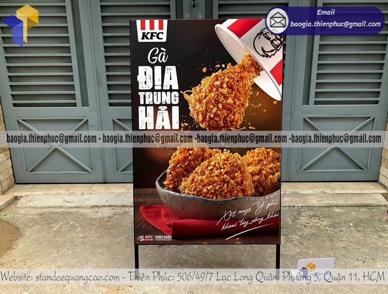 Đặt làm bảng standee chữ A khung sắt di động in 2 mặt