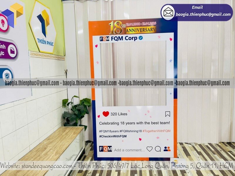Đặt làm khung check in di động fomex cho sự kiện