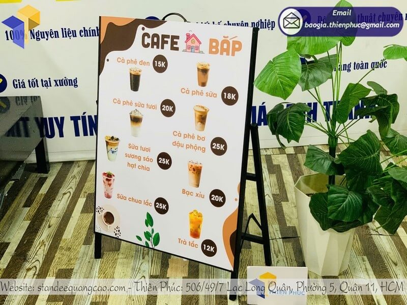 Địa chỉ in bảng standee 1 mặt ngoài trời uy tín vận chuyển tận nơi