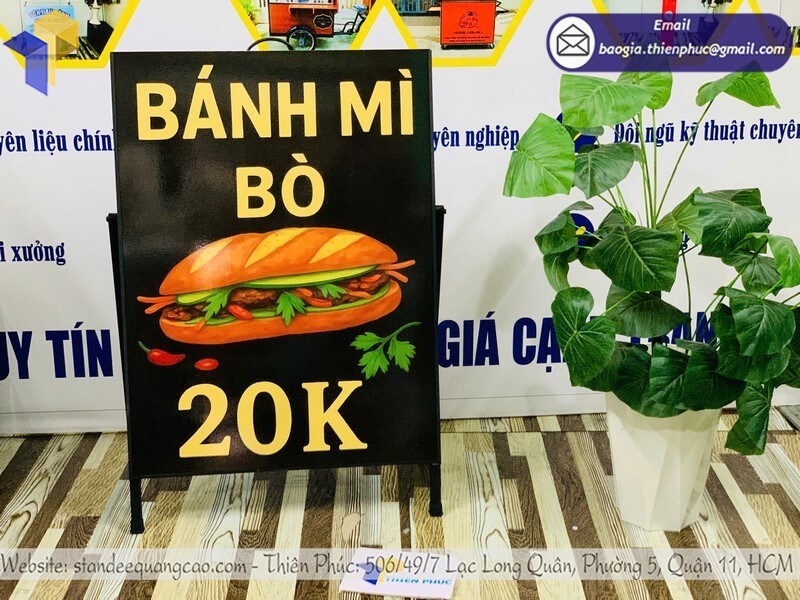 địa chỉ in standee 1 mặt lấy liền
