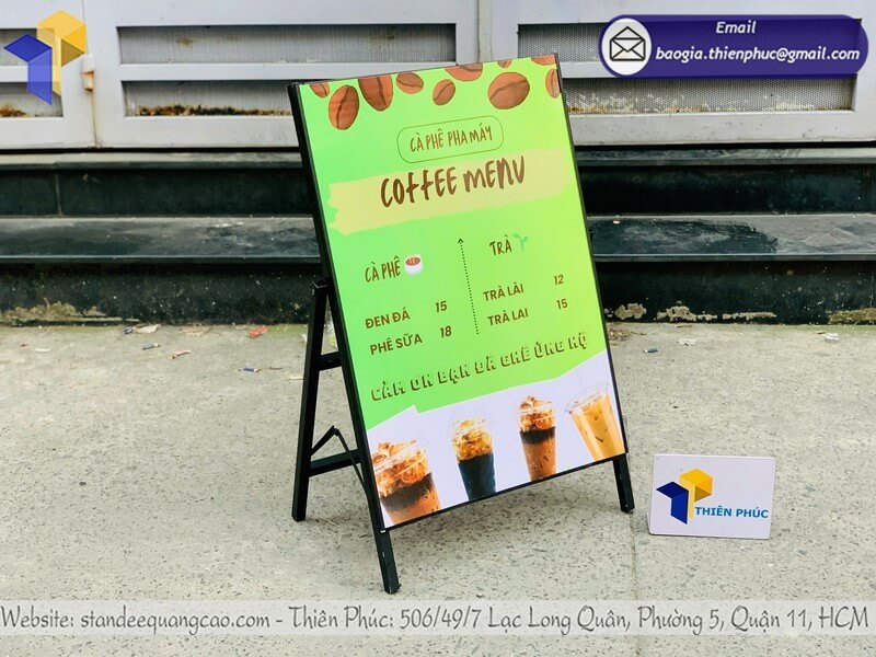 Dịch vụ in standee quảng cáo 1 mặt trước cửa hàng in ấn trực tiếp gia công giá tốt