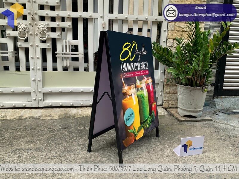 Giá bảng standee A in 2 mặt quảng cáo ngoài trời giá rẻ 500K gia công trực tiếp