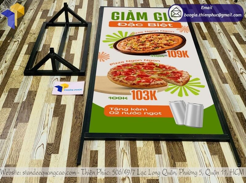 Gia công bảng Standee 2 mặt đứng quảng cáo in logo rẻ trực tiếp in ấn