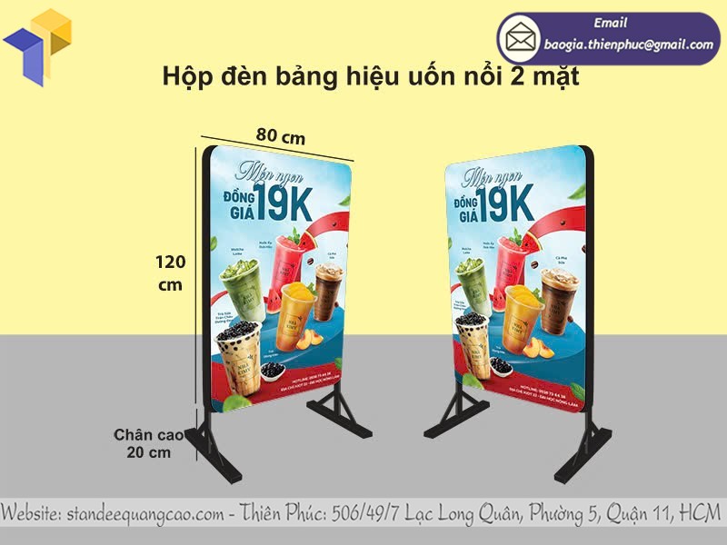 Gia công hộp đèn nổi 2 mặt tại xưởng, báo giá minh bạch, có VAT