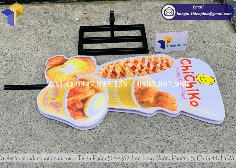 Gia công standee mô hình sản phẩm quảng cáo đồ ăn in 3D bán tại xưởng phục vụ khai trương