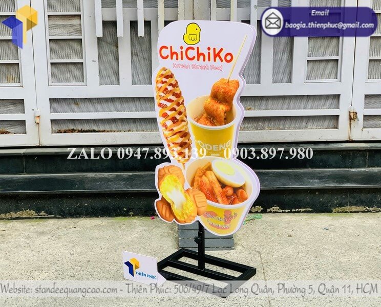Gia công standee mô hình sản phẩm quảng cáo đồ ăn in 3D gia công theo yêu cầu cho quán