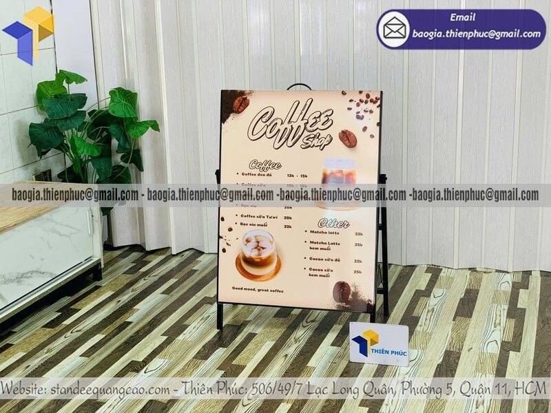 In bảng hiệu quảng cáo khung sắt 1 mặt di động