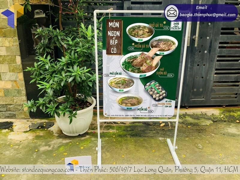 In khung treo banner quảng cáo 2 mặt