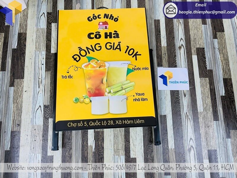 In standee 1 mặt lấy liền nhanh chóng, quảng cáo sự kiện