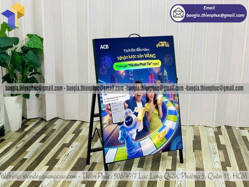In standee khung sắt 1 mặt quảng cáo theo yêu cầu gia công theo kích thước cho doanh nghiệp