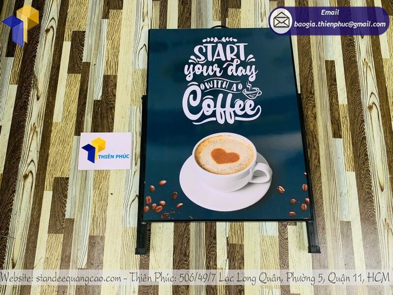 Khung bảng hiệu chữ A gấp gọn giá rẻ cho quán cafe