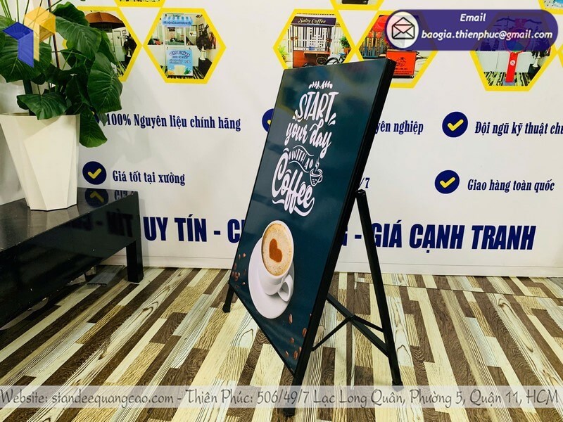 Khung bảng hiệu chữ A gấp gọn cafe